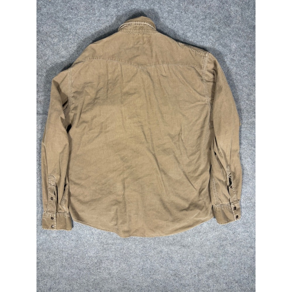 American Eagle Outfitters Mens XL Vintage Slim Fit Corduroy Western Shirt Tan - Picture 10 of 10